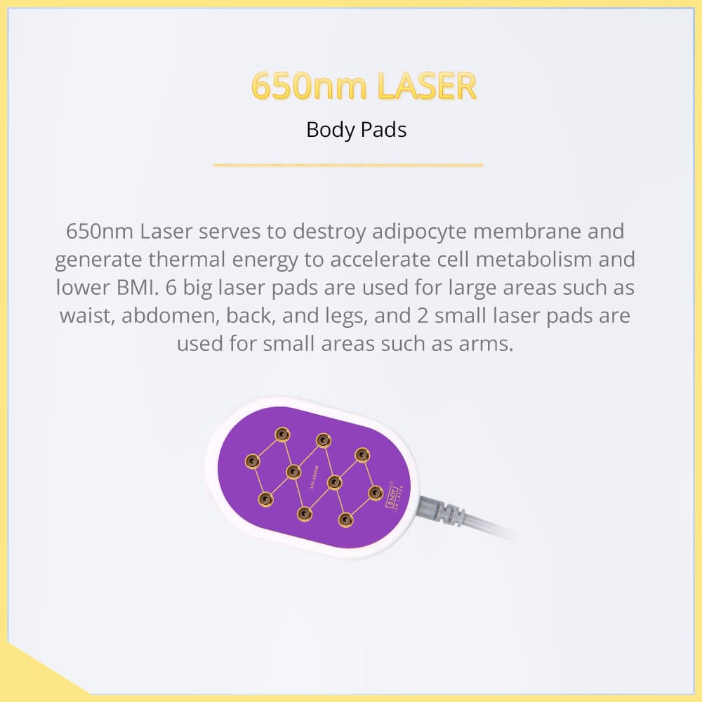 650nm Laser Body Pads of 6 in 1 S Shape Cavitation Machine