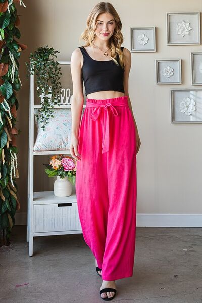 Heimish Front Tie Pants with Paperbag Waistband- Watermelon