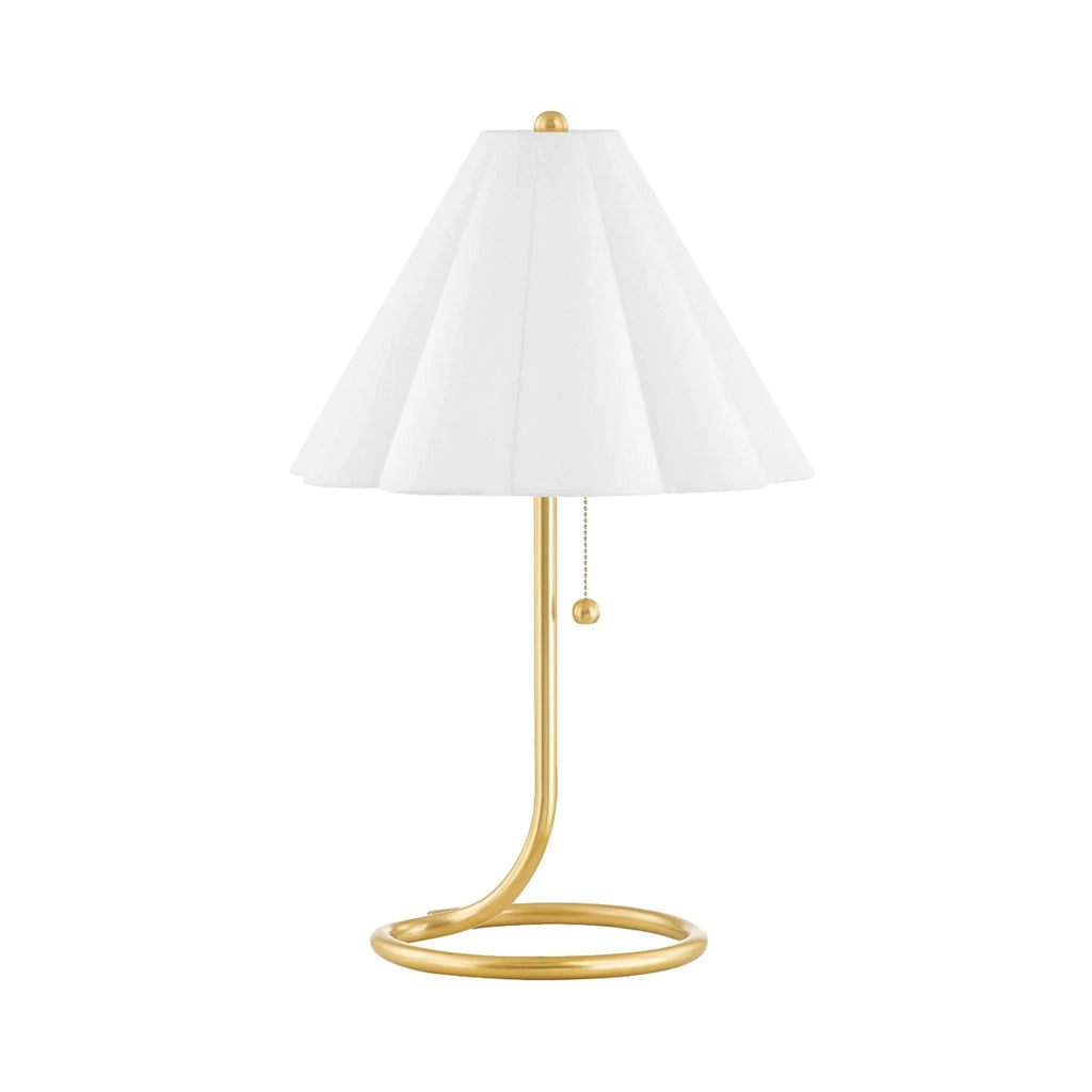 Meg Braff Brass Table Lamp With Scalloped White Shade – The Well Appointed  House