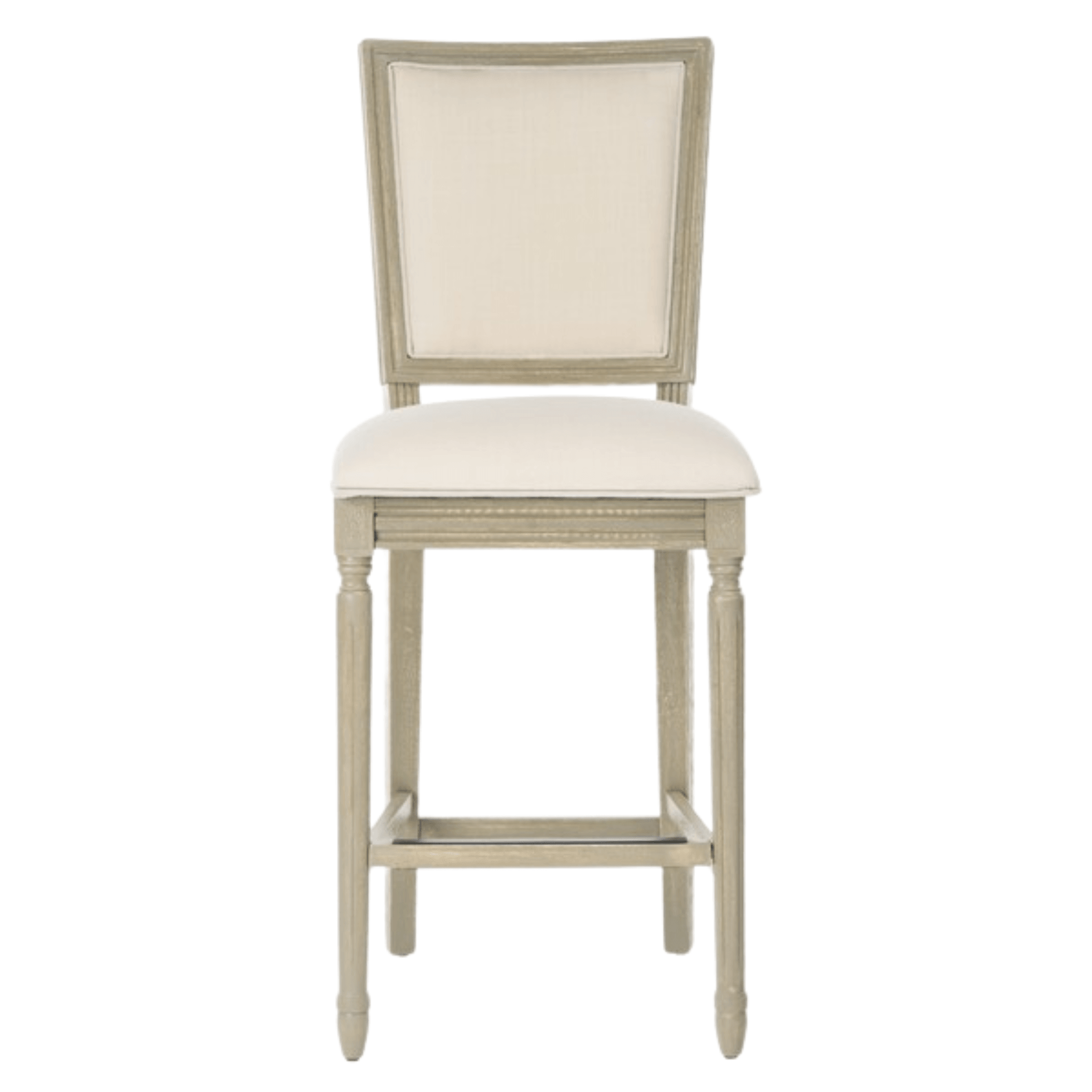 Set of 2 Light grey and Beige Rustic Bar Stools