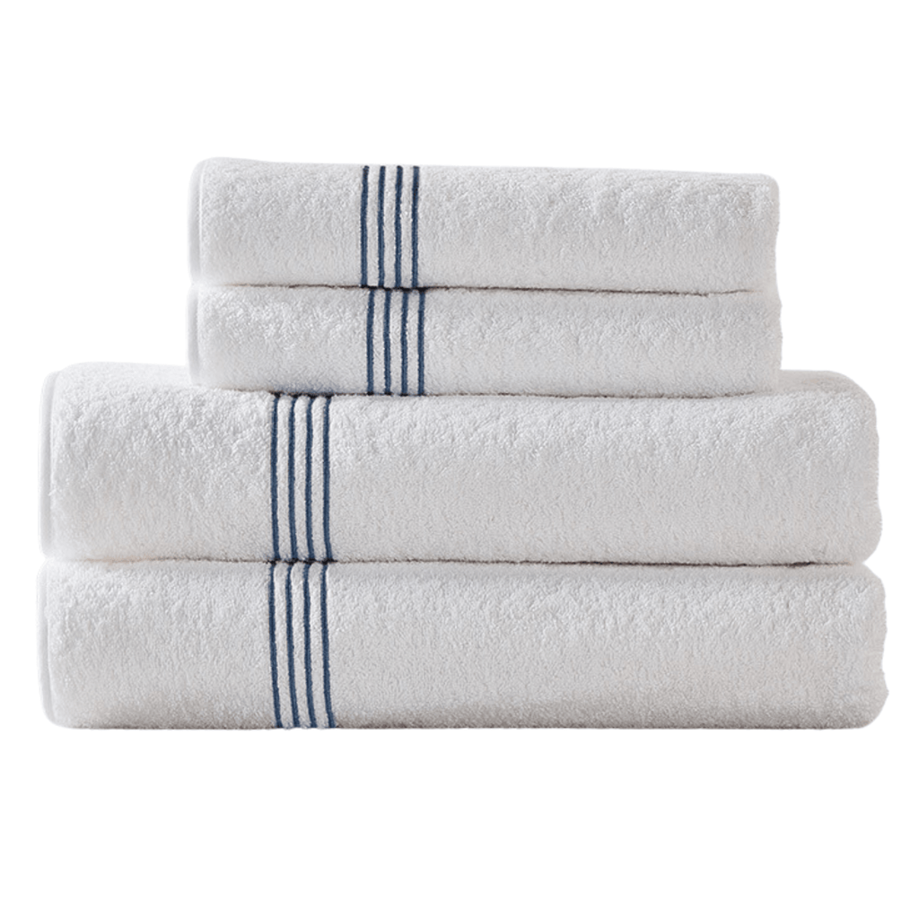 Classic Bundle of White Scalloped Edge Embroidered Cotton Bath Towels- –  The Well Appointed House