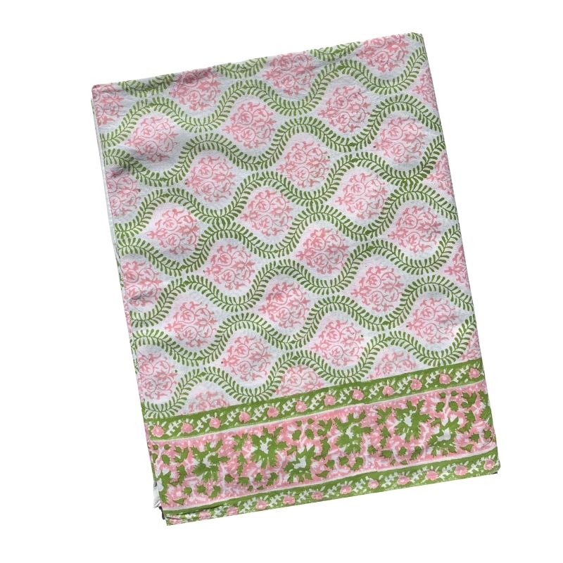 Image of Garden Vines Tablecloth in Pink