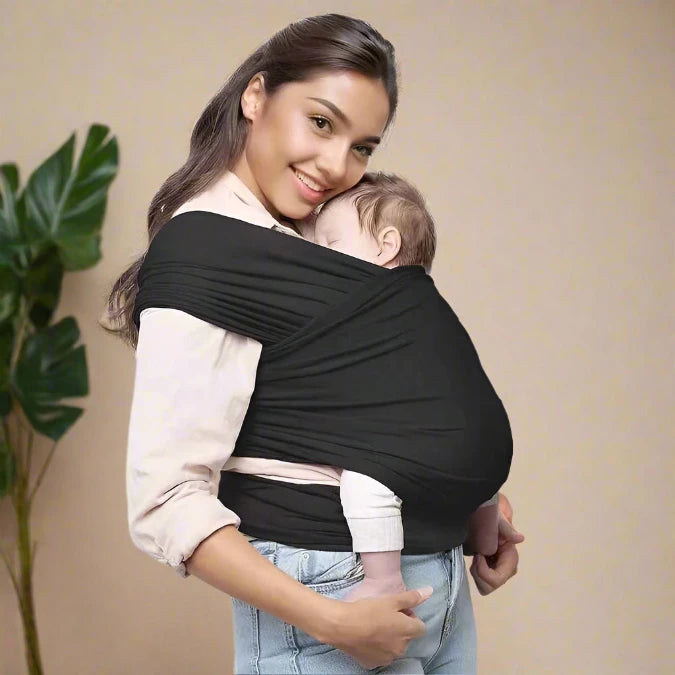 echarpe porte bebe noir lien affectif