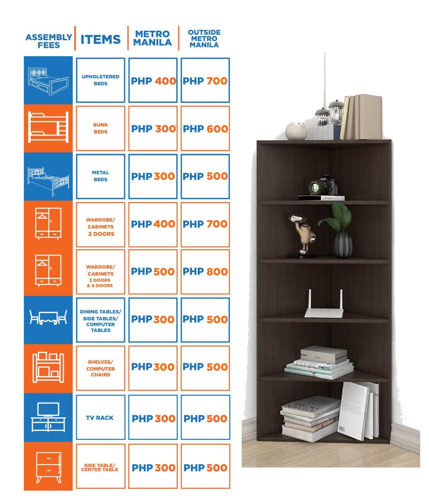 AF Home Assembly Service Pricelist