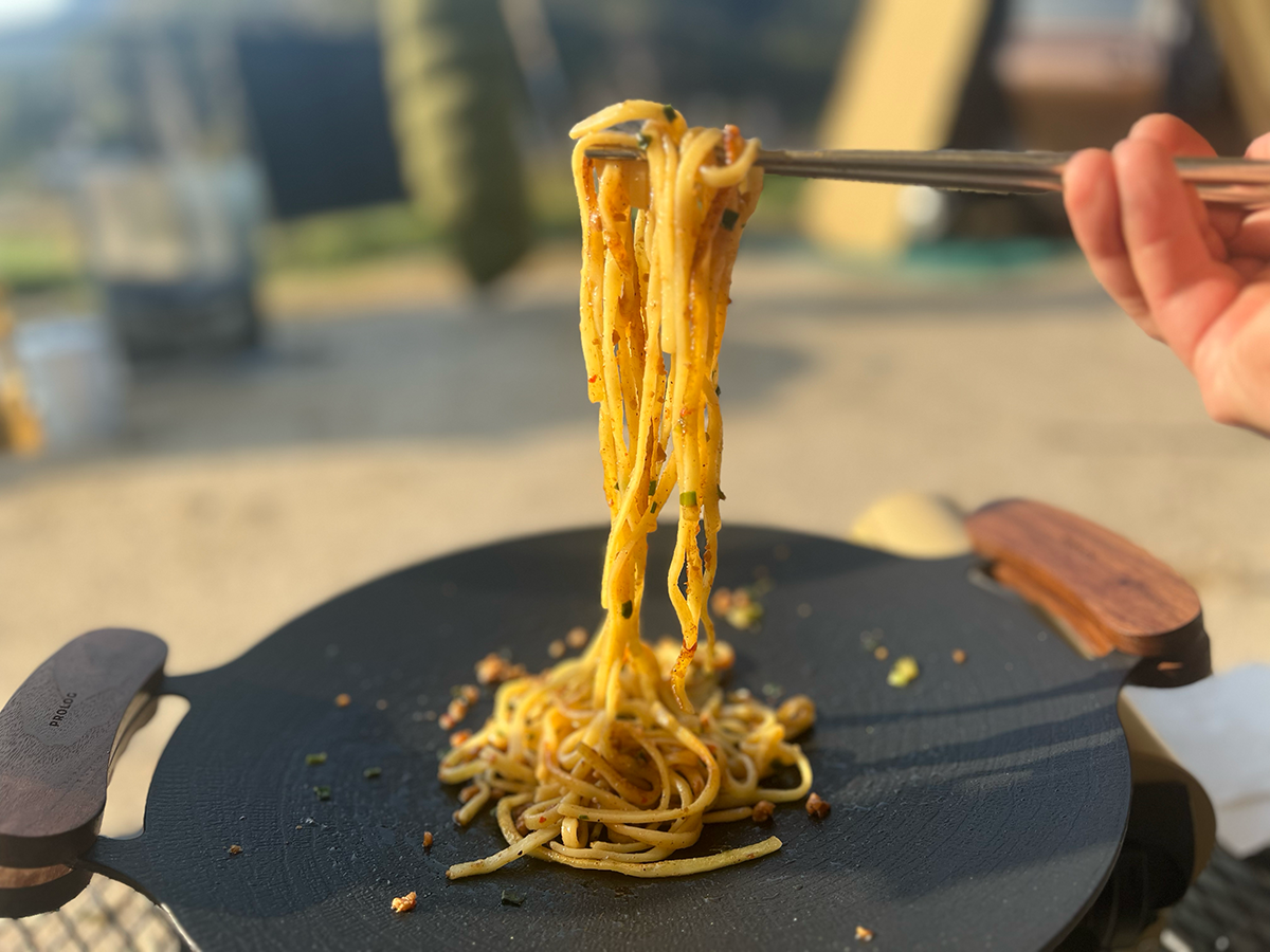 キャンプ場でマルグリ焼きそば