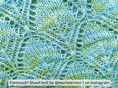 a closeup of a knit shawl pattern southeast ohio fiberworks athens ohio