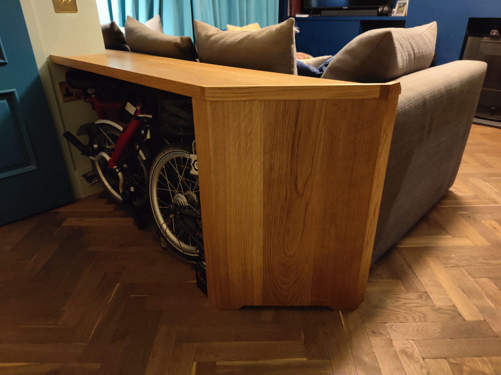 Shelf with bike storage