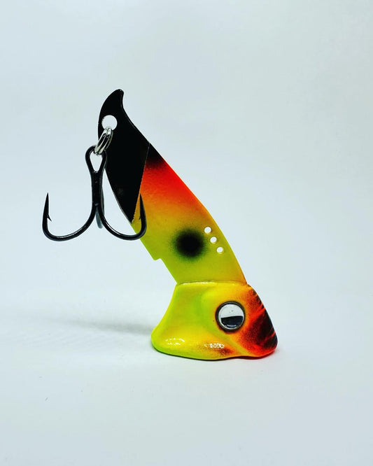 Vertical Minnow Blade Bait - UV Red Craw by Vertical Jigs and Lures