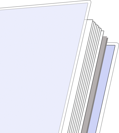 A diagram of the materials the log book is made out of including 80gsm paper, card covers and plastic protective sheets