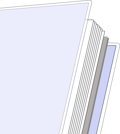 A diagram of the materials the cash book is made out of including 80gsm paper, card covers and plastic protective sheets