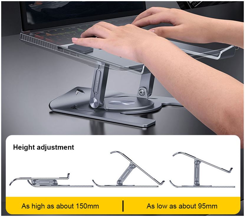 360 Degree Rotating Laptop Stand / Riser For Desk And Table Foldable Portable Ergonomic Adjustable Macbook Notebook Staender