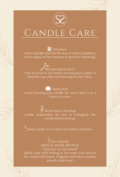 Sanity Spa Candle Care