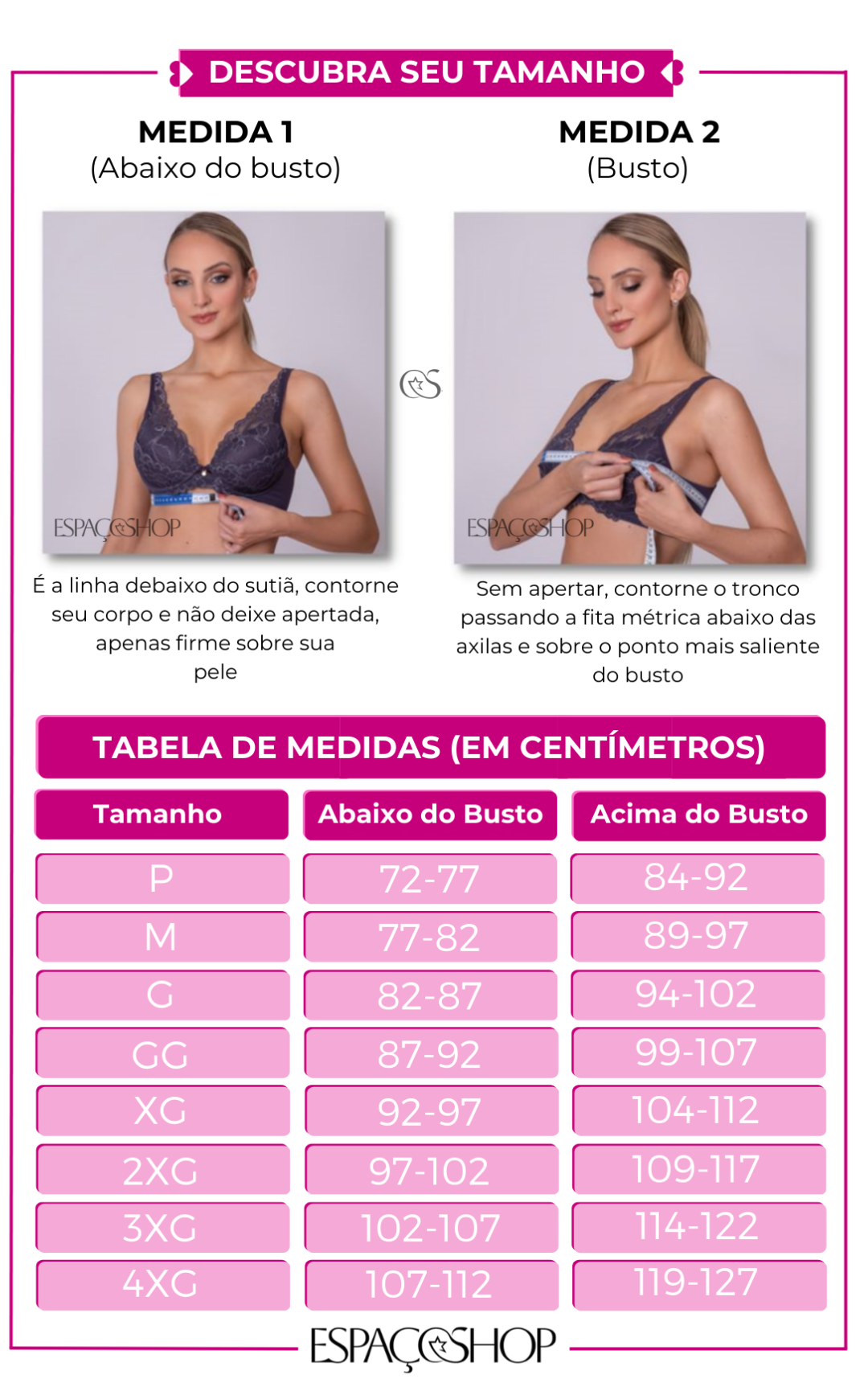 Sutiã Push-Up em Renda com Bojo e Fechamento Frontal Rosa