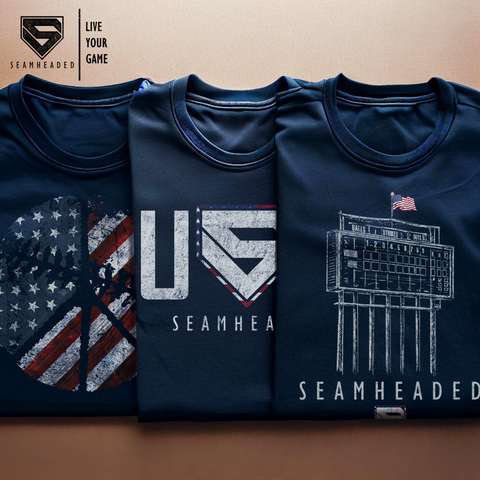 Three giveaway shirts from a past Seamheaded promotion
