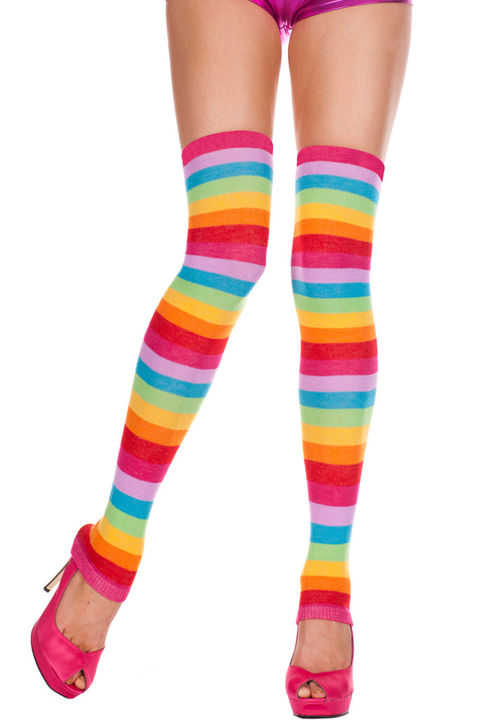 Womens Rainbow Thigh High Stockings 2145
