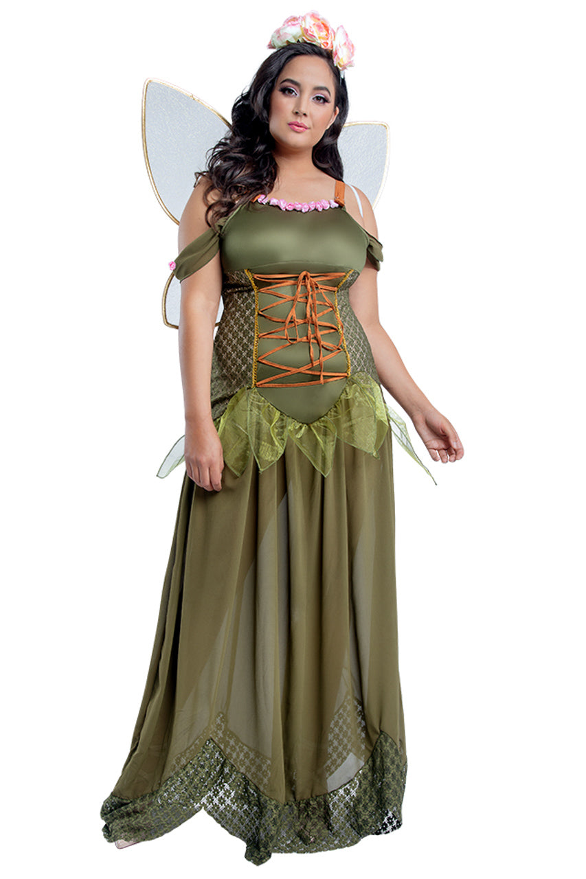 Plus Size Rose Fairy Princess Costume, Plus Green Fairy Costume