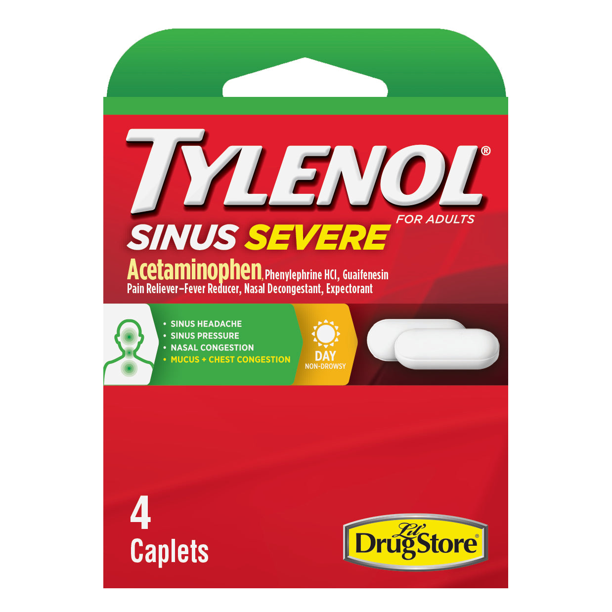 Tylenol Sinus Severe - Pack with 4 Caplets (sold in packs of 6)