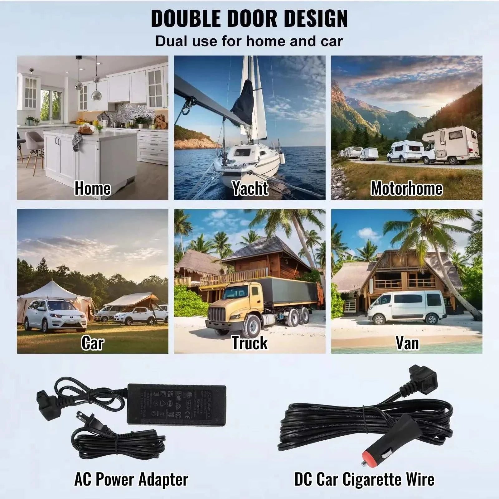 Wheel Less Car Refrigerator 12/25/30/32/37/45L Bluetooth APP Dual Zone Single Temperature Control Refrigerator for Home