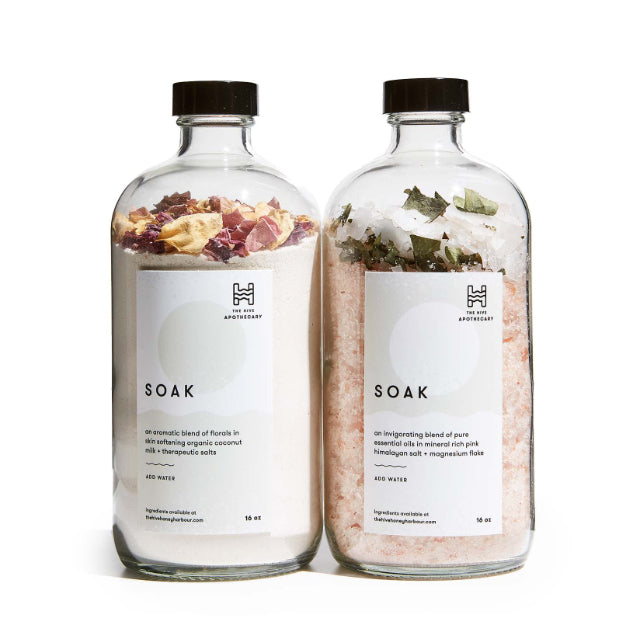 Two bottles of Soak bath salts