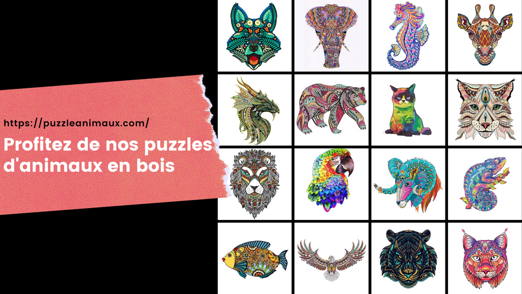 Puzzle en bois animaux (Unidragon) - Jooniz