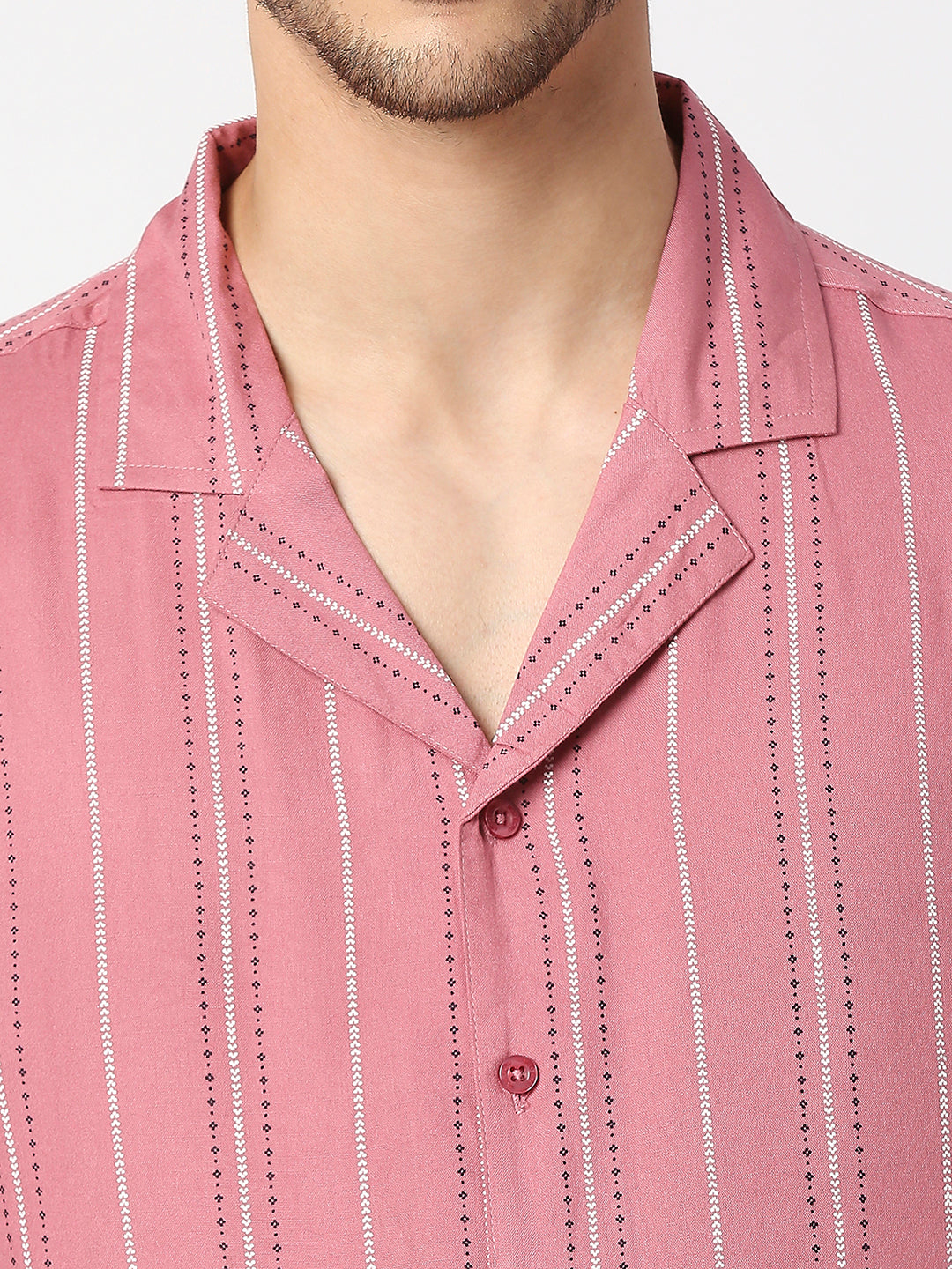 Morocco Dusty Pink Vertical Stripes Shirt