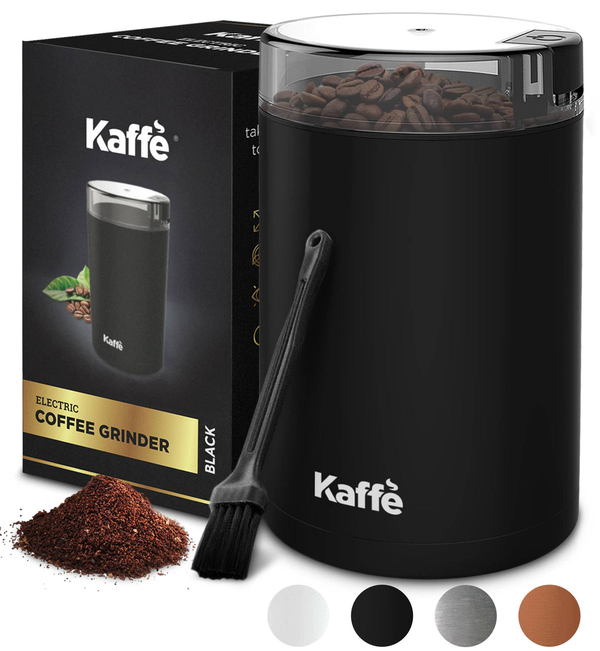 Kaffe Handheld Milk Frother with Stand - Stainless Steel