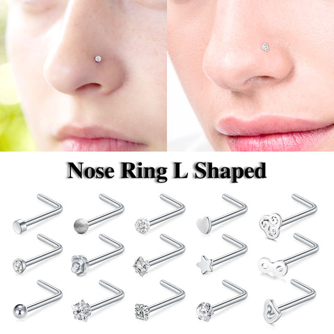 L shape nose rings
