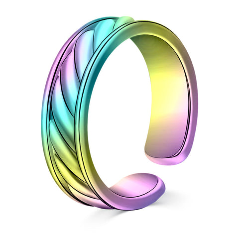 Mulit-color Oblique stripe toe ring