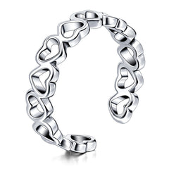 Art beats nature Hollow out love toe ring