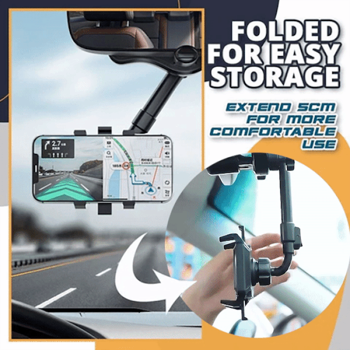 Rearview Holder – Rotatable and Retractable Car Phone Holder