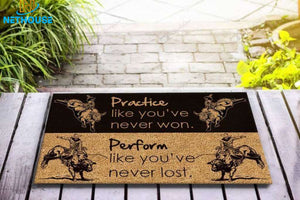 Bull riding Practice like you've never won Doormat | Welcome Mat | House Warming Gift