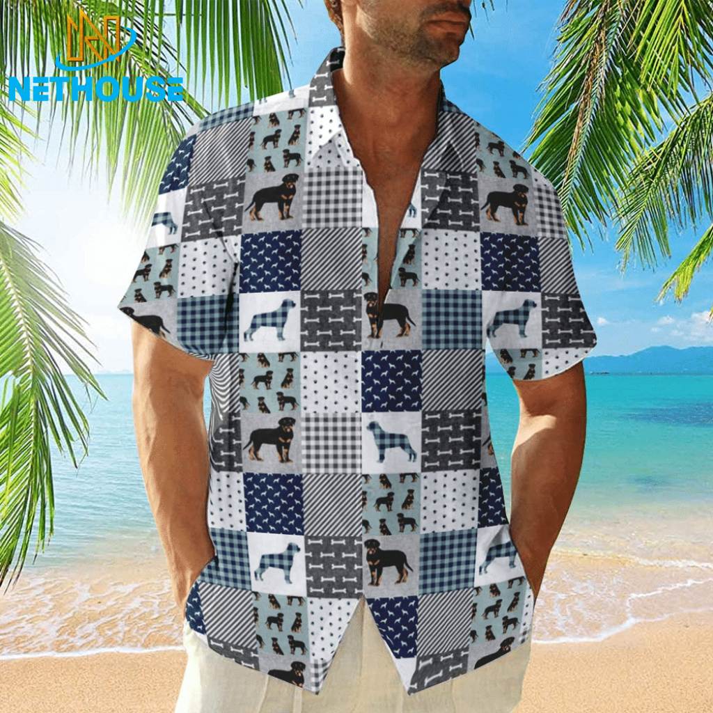 Rottweiler Hawaiian Shirt, Hawaii Shirt Men, Aloha Shirt