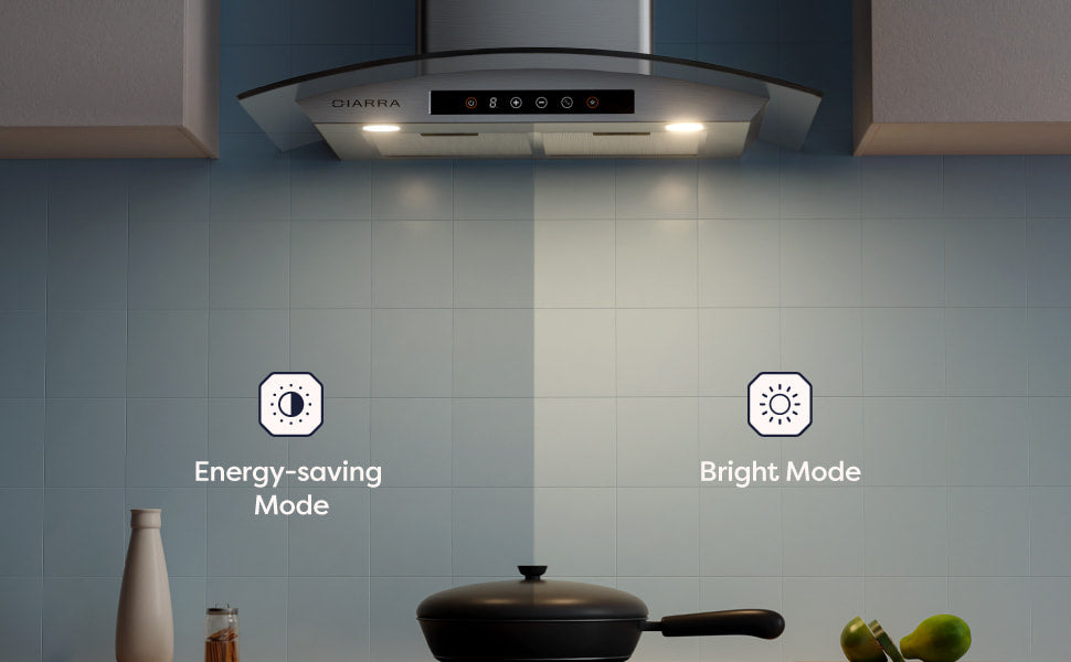 CIARRA 30 Inch Smart Wall Mount Canopy Range Hood with Alexa and Google Home Voice Control CAS75502W-OW