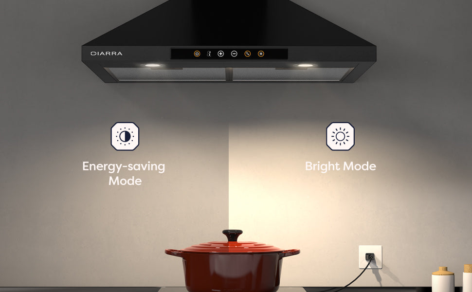 CIARRA 30 Inch Smart Wall Mount Range Hood with Alexa and Google Home Voice Control CAB75206W-OW