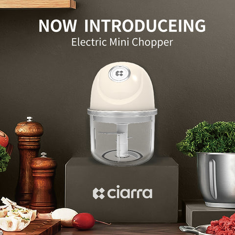 CIARRA Portable Versatile Wireless Electric Mini Food Chopper With USB CAMFPC01-OW