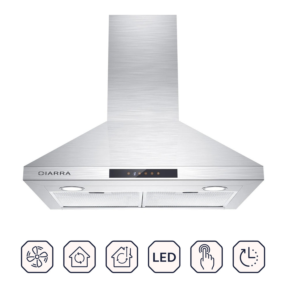 CIARRA Ductless Range Hood 30 inch Under Cabinet Hood Vent for Kitchen  Ducted and Ductless Convertible