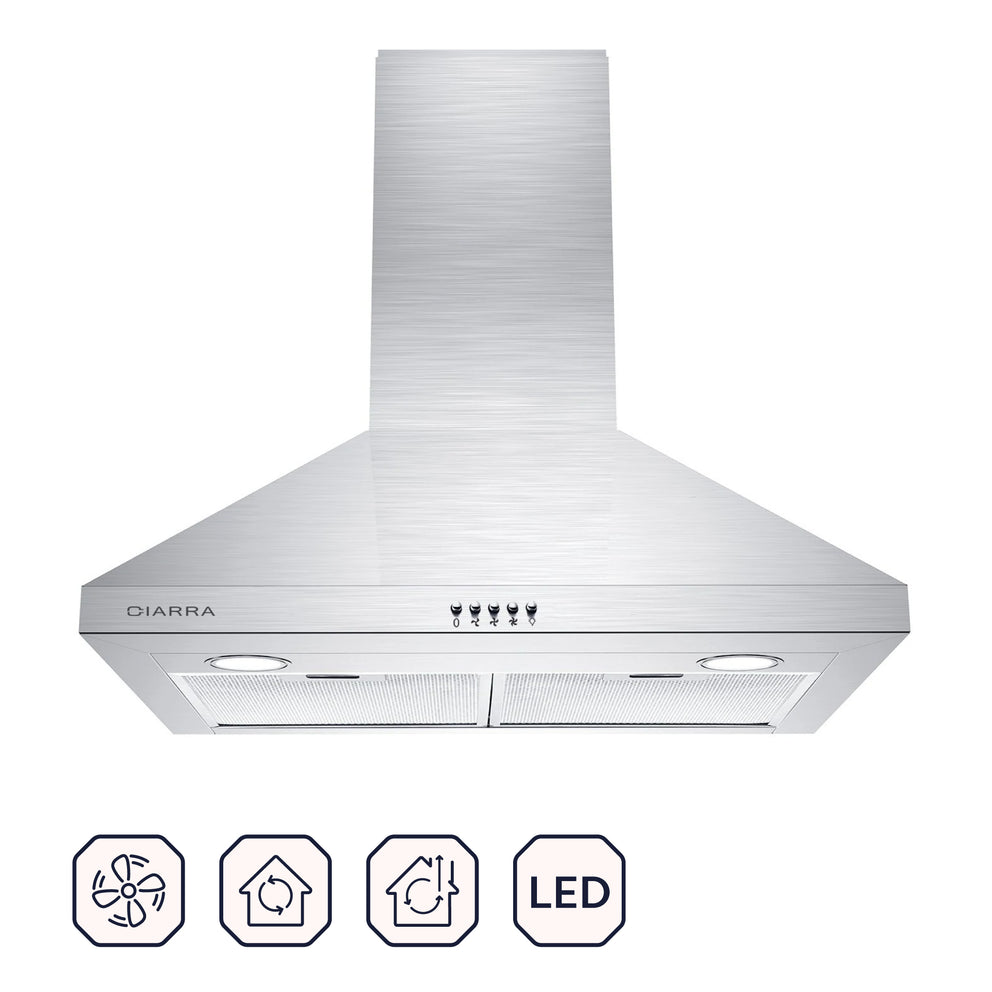 Ciarra 30 200 CFM Convertible Under Cabinet Range Hood in Stainless Steel Finish: Stainless Steel CAS75918A
