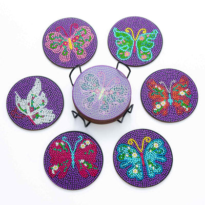 Butterfly 6-pack - Diamond Painting Coasters, MyCraftClub