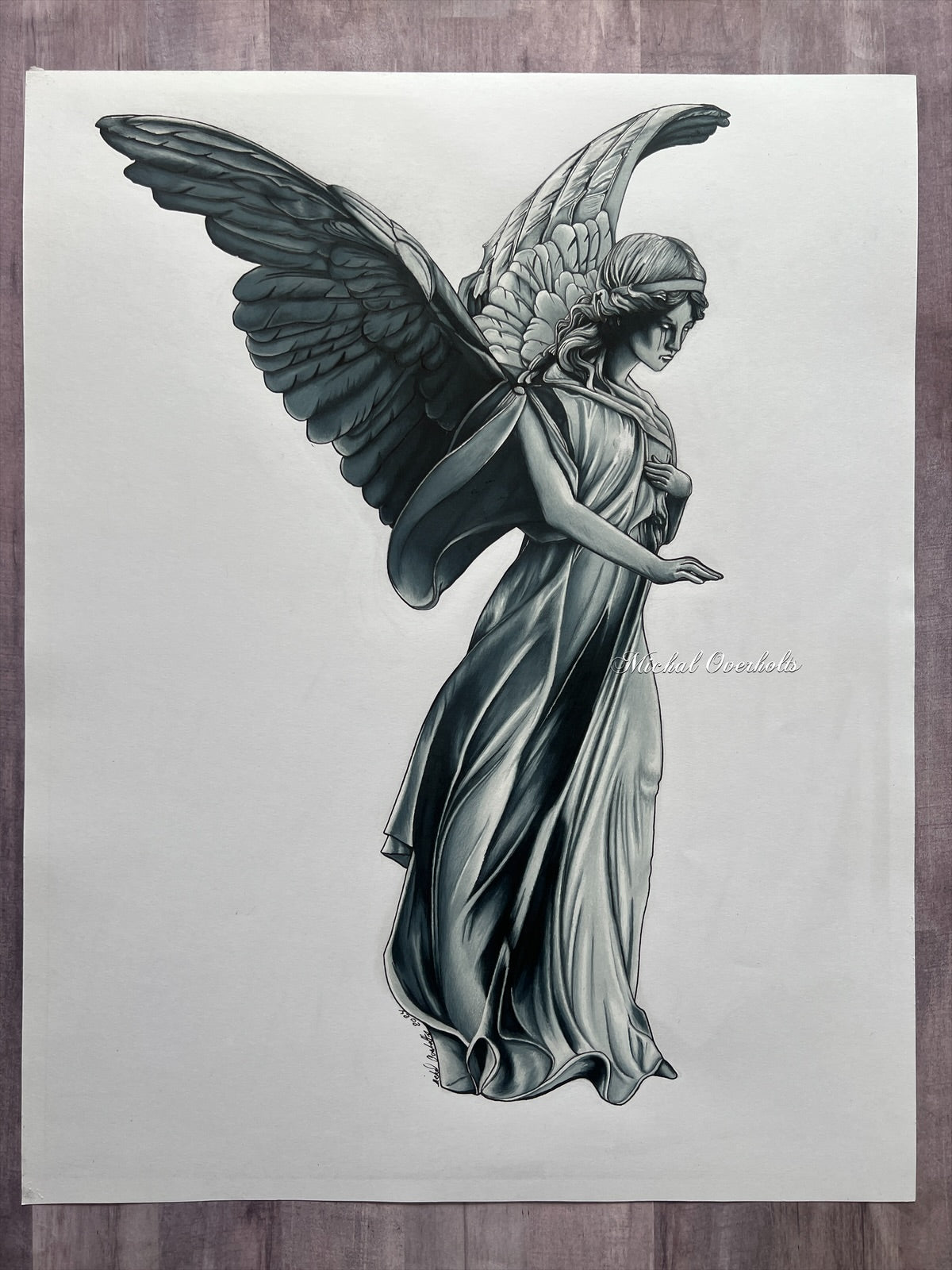 Alabaster Statue Drawing Print
