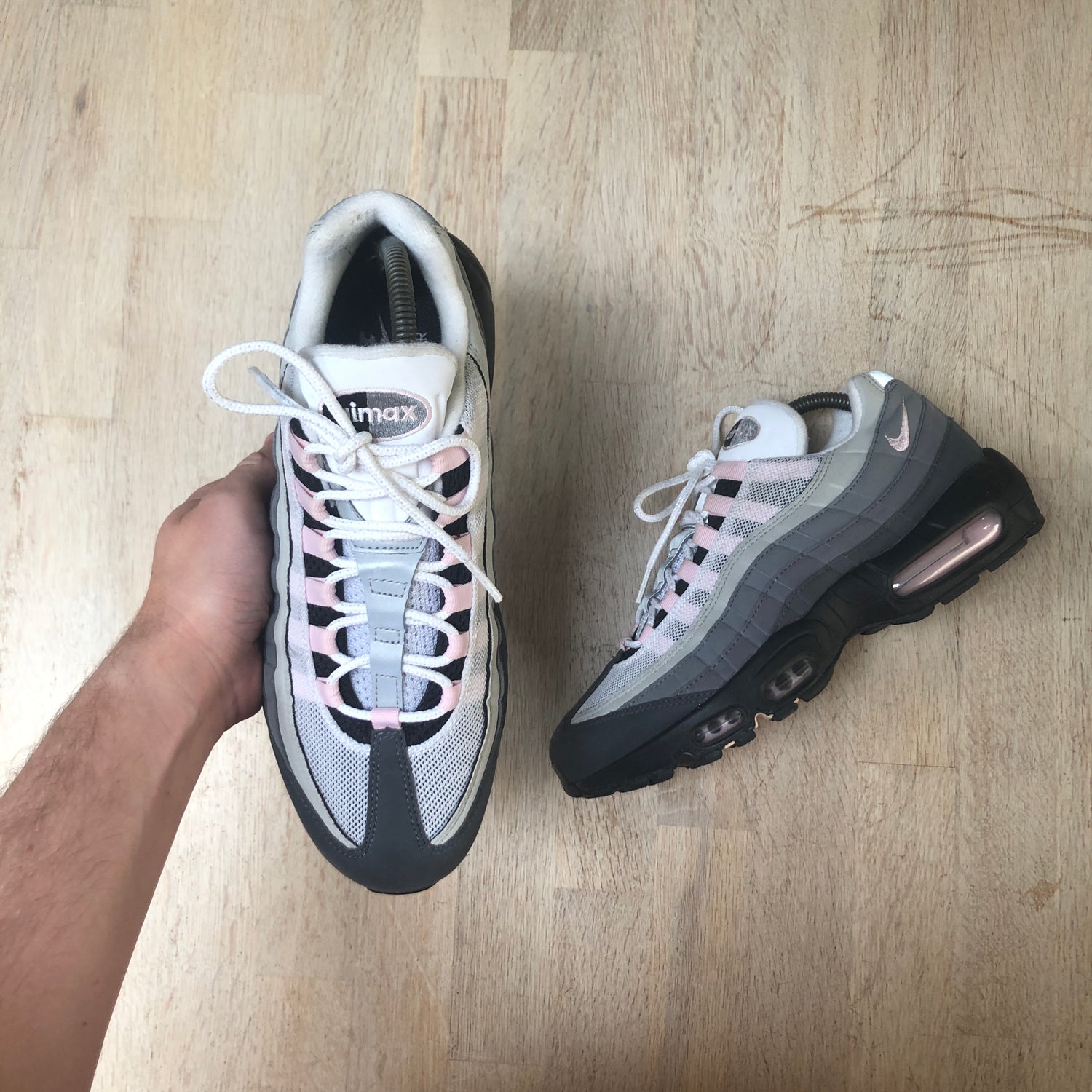 nike air max 95 pink foam on feet