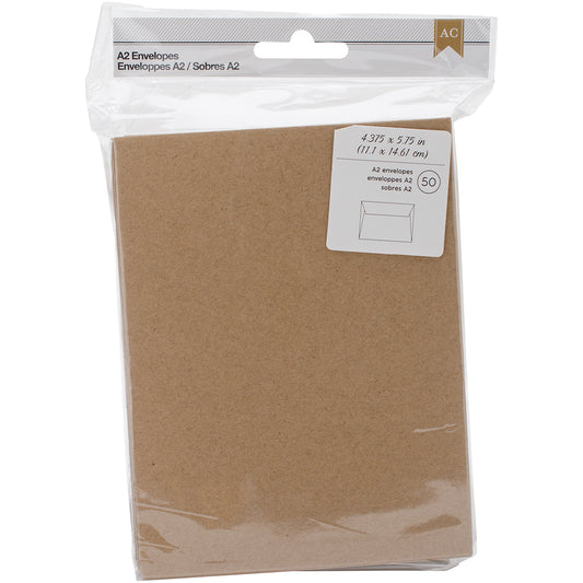 American Crafts A7 Cards & Envelopes (5.25X7.25) 12/Pkg - White