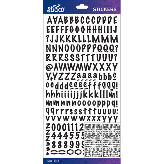 Sticko Alphabet Stickers 126/Pkg Funkydori - Extra Large - Black