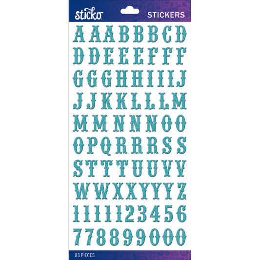 AMERICAN CRAFTS STICKO BLUE GLITTER MURAL SCRIPT GLITTER SMALL