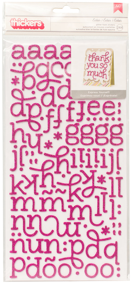 American Crafts Chipboard Alphabet Stickers-Rockabye-Silver Glitter,  242/Pkg, 1 count - Harris Teeter