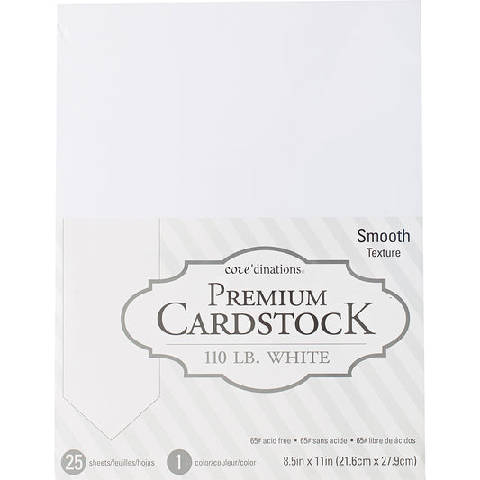 American Crafts Textured Cardstock Pack - 12 x 12, White, 25 Sheets