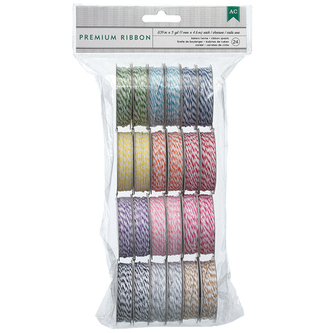 The Ribbon People White and Metallic Gold Baker's Craft Twine .05
