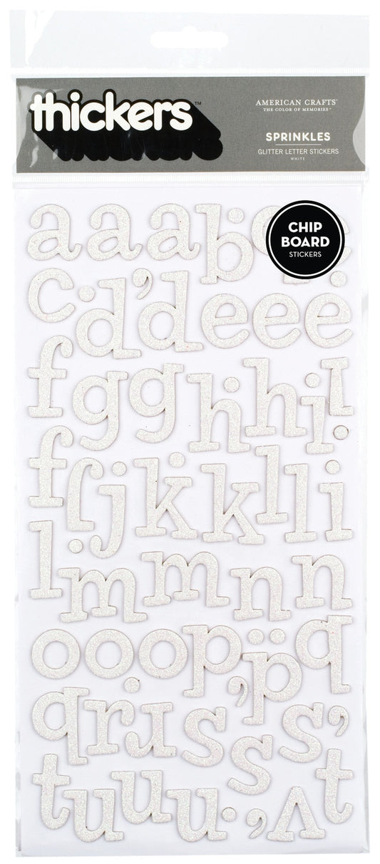 American Crafts Foil Alphabet Stickers-Maple-White, 138/Pkg