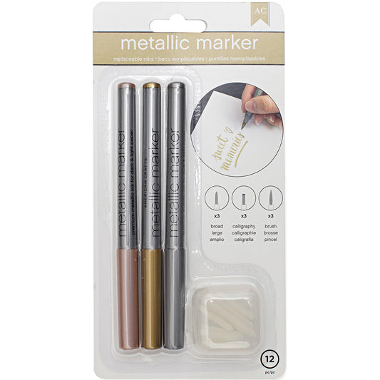 MyLifeUNIT Metallic Marker Pens, 10-Pack Metallic Gold Silver Permanent  Markers, Fine Point (5 Gold 5 Silver)