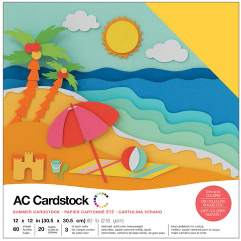 Colorbok Textured Cardstock Pad 12X12 30/Pkg-Summer Splash – American  Crafts
