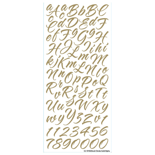 Sticko Gold Brush Alphabet Letter Stickers Teacher Supply Crafts Scrapbook